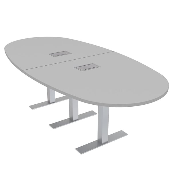 45 in W, 96 in L, 29 in H, Engineered Wood Top, Grey